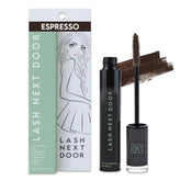 Lash Next Door Espresso Brown Mascara wand closeup for precise application and definition