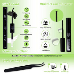 LASHSUN wispy cluster lashes close-up highlighting natural volume