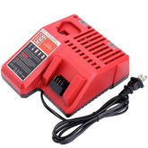 Lasica 12V/18V multi-voltage charger front view showing compact profile and branding