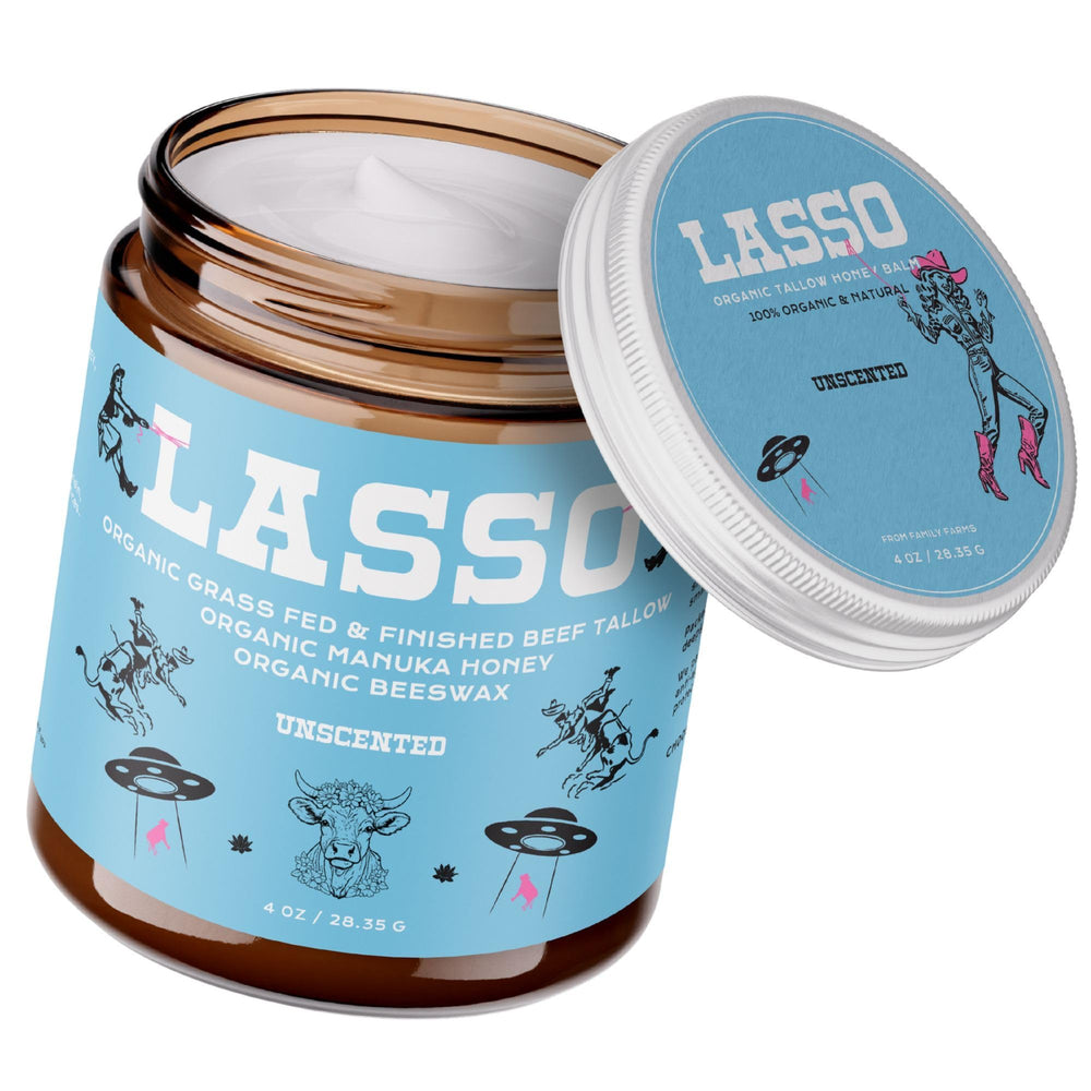 LASSO TALLOW face moisturizer jar closeup for nourishing daily hydration