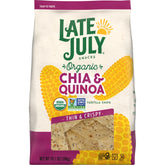 Late July chia-quinoa tortilla chips in a bag, gluten-free snack