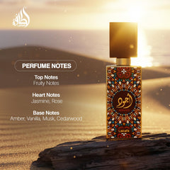 Top notes bergamot and lychee create a fresh opening.