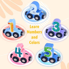 Lauon train track showing letters and numbers on one side for early literacy.