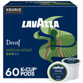 Lavazza Decaf K-Cups box front, convenient 60-count packaging for easy mornings.