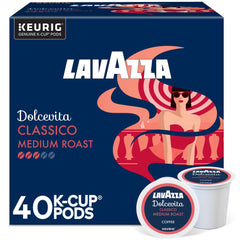 Lavazza Dolcevita Classico pod close-up highlighting rich aroma for a smooth morning boost