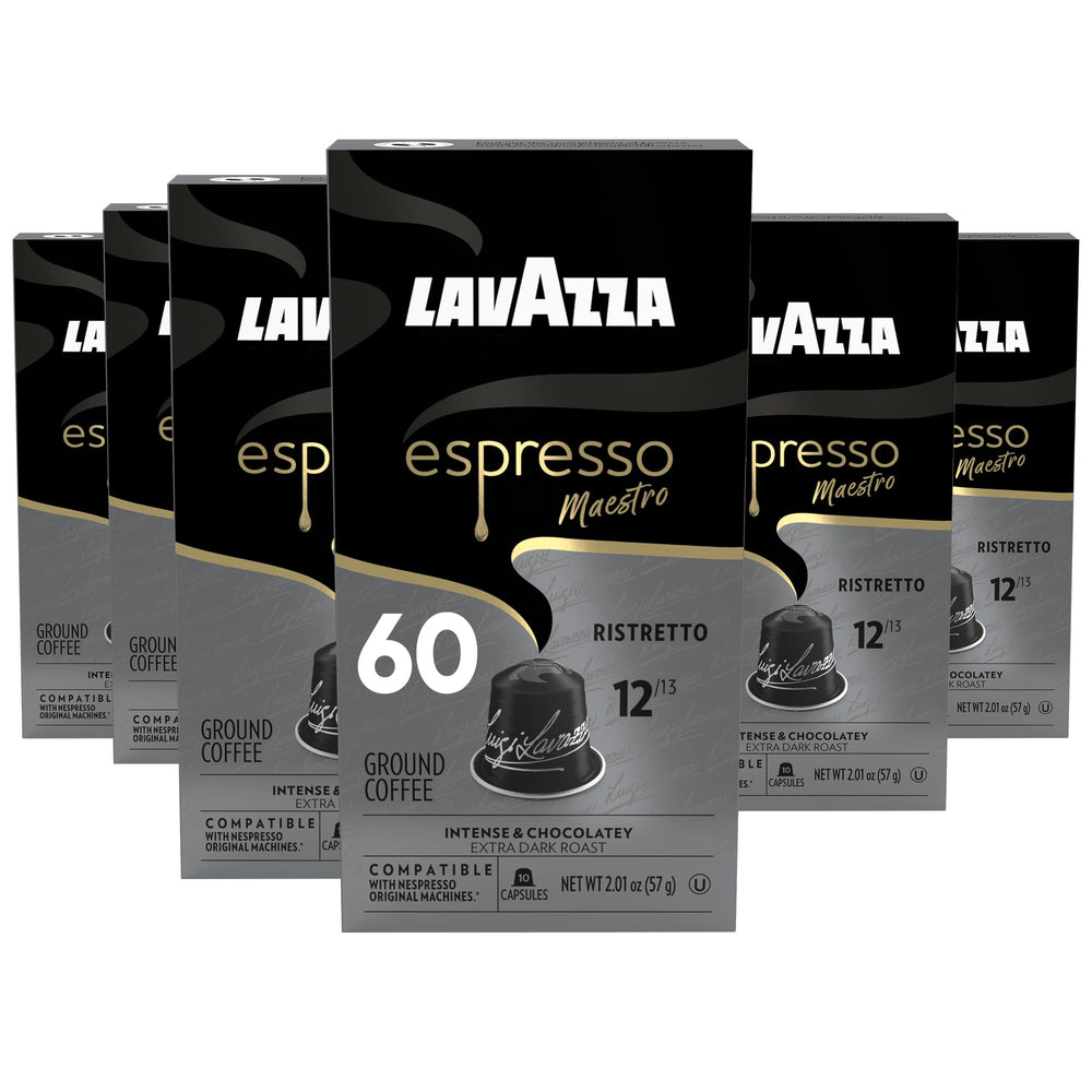 Lavazza Espresso Maestro Ristretto capsules pack ready for quick, bold espresso at home.