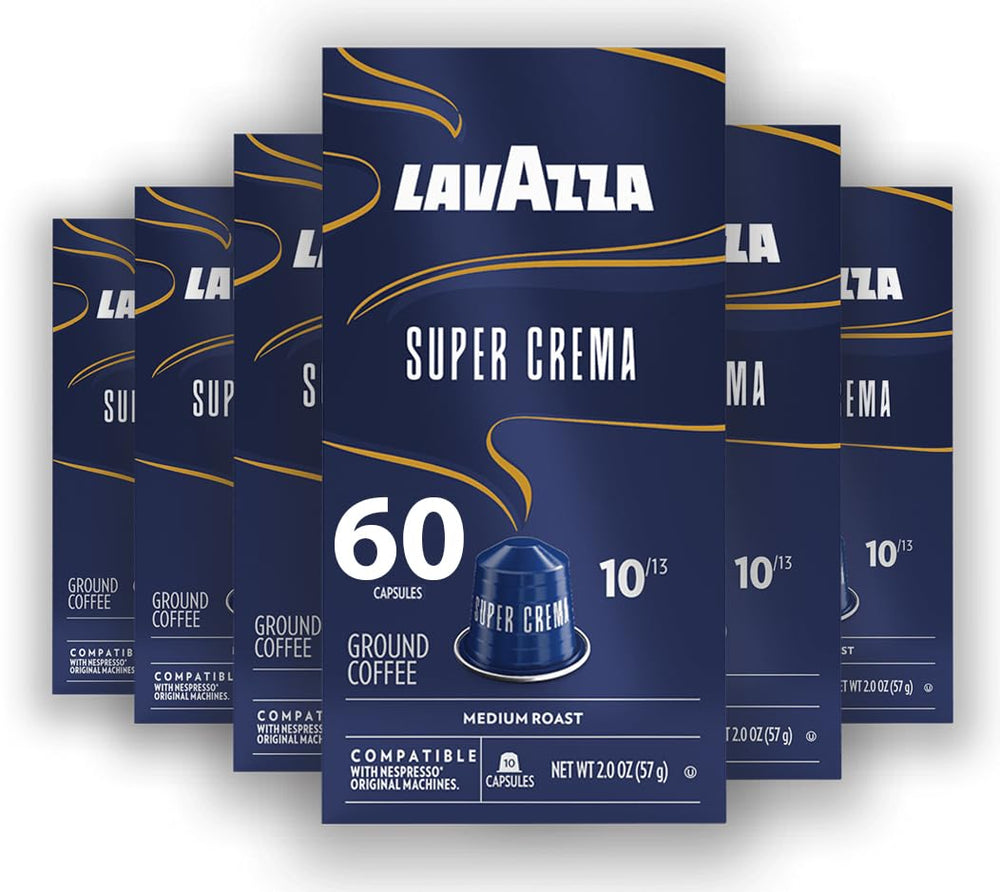 Lavazza Super Crema capsules pack close-up for rich crema at home
