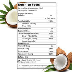 Lavendium coconut milk powder scoop for easy measuring and consistent results.