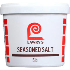 Lawry's Seasoned Salt 5lb container on shelf for bulk cooking