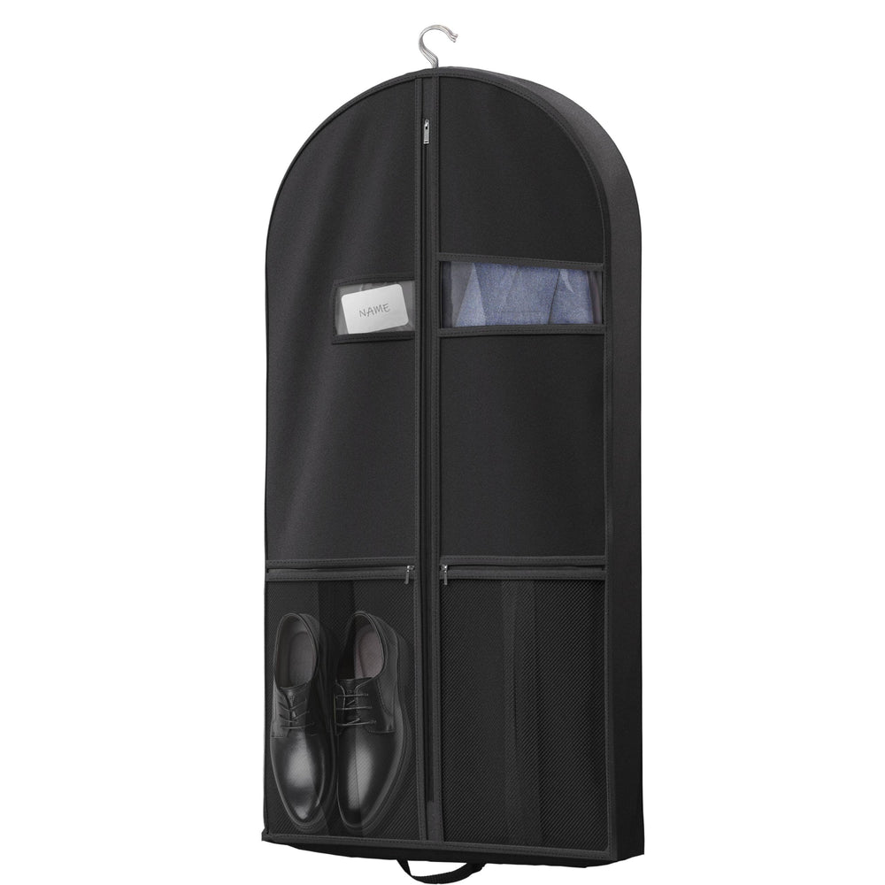 Lazebox 43-inch travel garment bag front view with durable fabric and secure zipper
