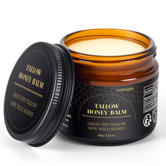 Lazibudgha beef tallow face jar for deep hydration and smoothing dry skin.