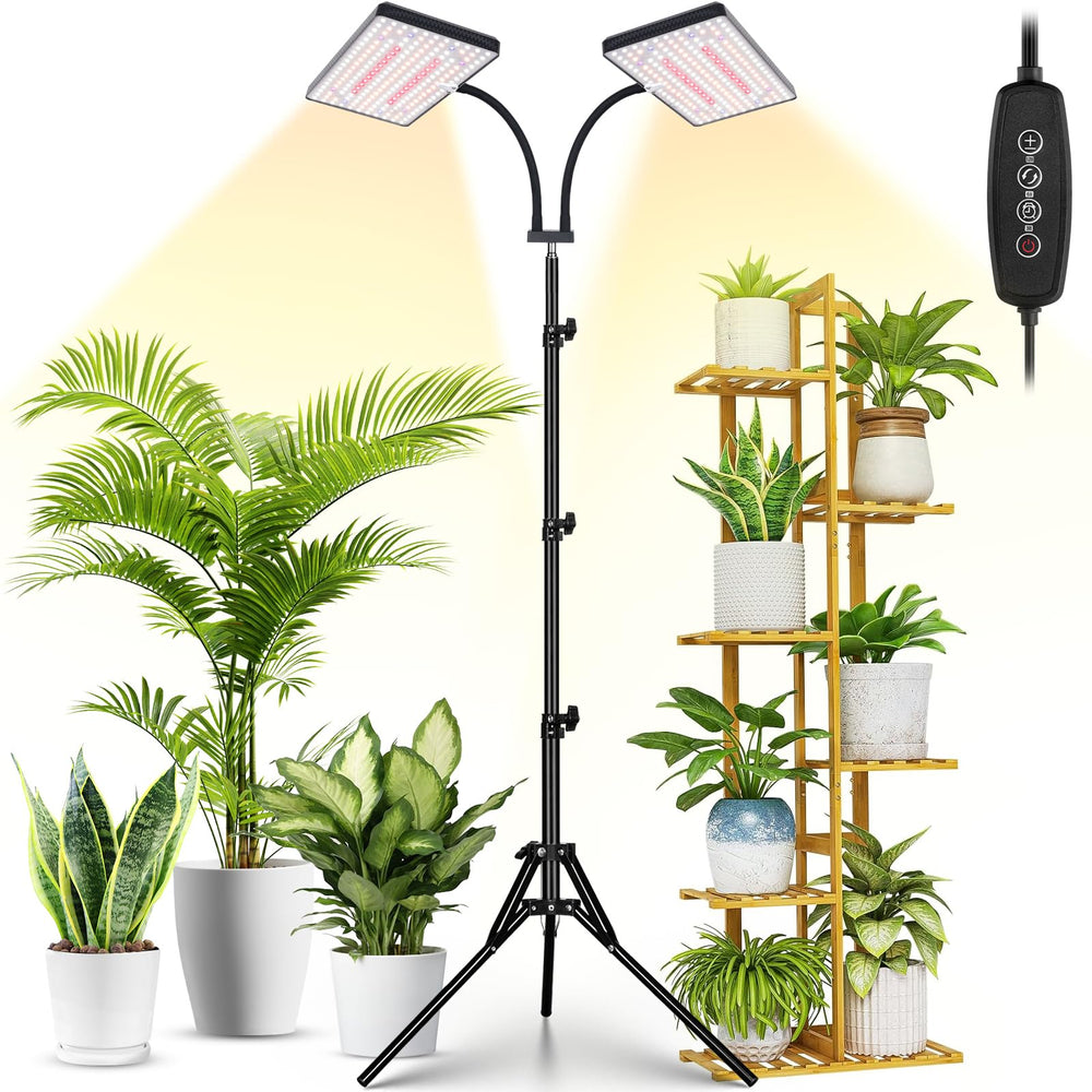 LBW grow light head front view showing dual-head design for indoor plants