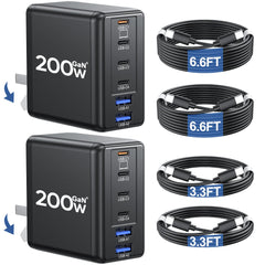 Lcssio 200W USB-C charger compact design for on-the-go power and fast laptop charging.