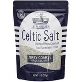 Le Marinier Celtic Grey Coarse salt in a bag, ideal for finishing and flavor depth.
