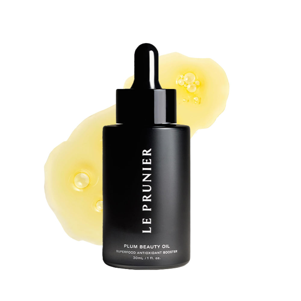 Le Prunier Plum Beauty Oil bottle showing a lightweight, nourishing facial oil