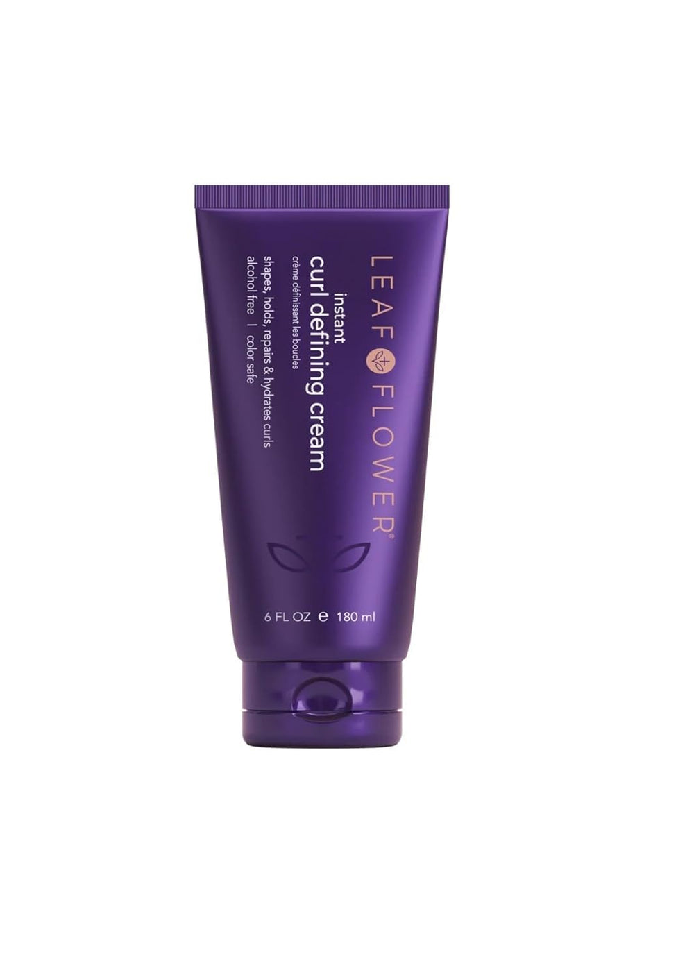 Leaf & Flower Instant Curl Cream bottle highlighting alcohol-free formula for defined curls