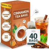 LeafLea Cinnamon tea bag closeup showing natural spice aroma for a cozy moment.