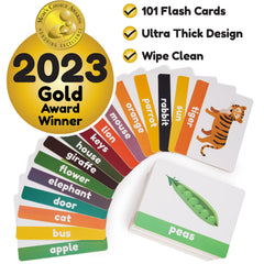 LearnWorx flashcards animals and food illustrations aid quick recognition