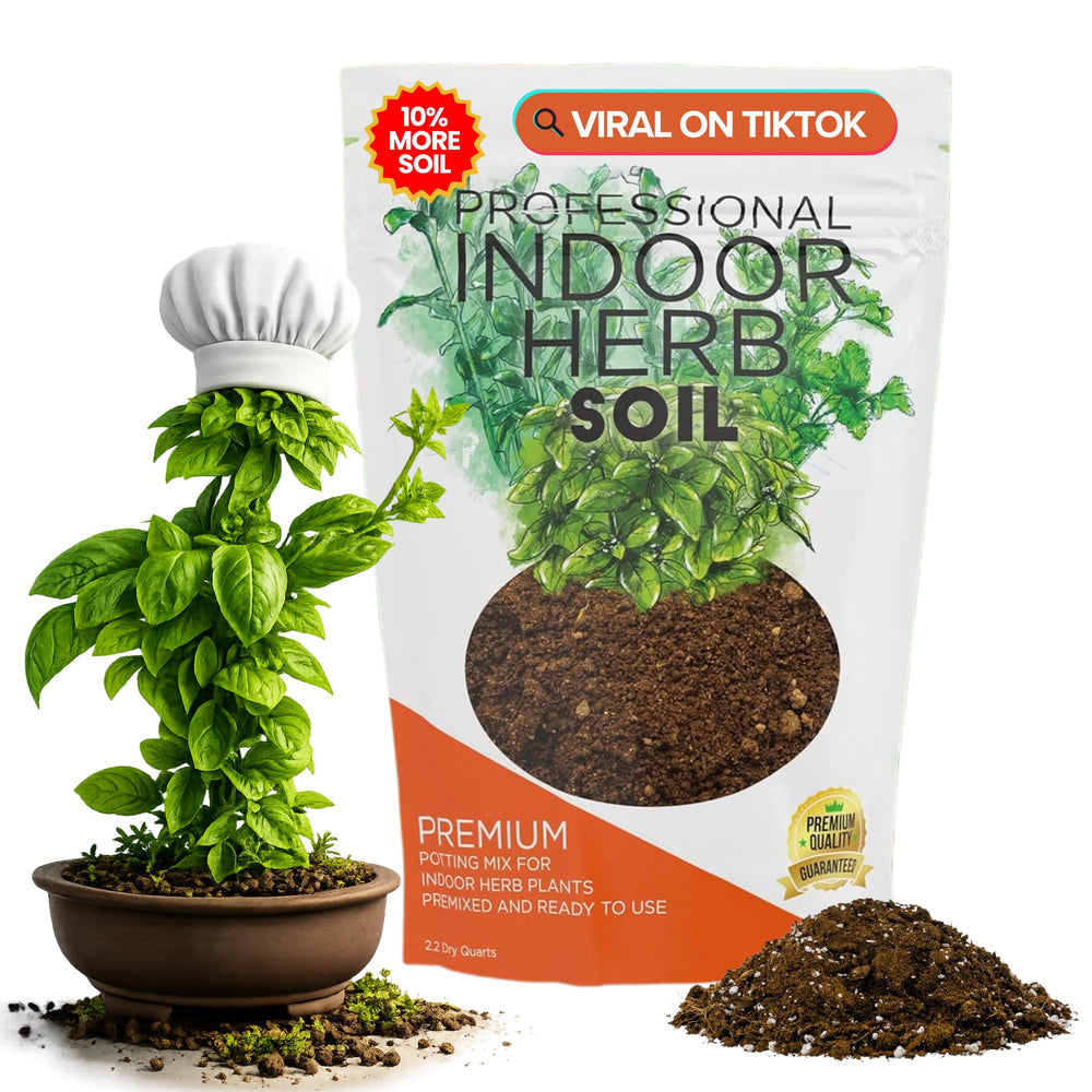 Leaves and Soul indoor herb soil bag opened, ready-to-use gardening.