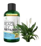 Leaves and Soul liquid fertilizer bottle for peace lilies enhances growth and vitality.