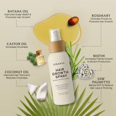 Lebanta Hair Growth Oil Spray on scalp demonstrates easy daily use.