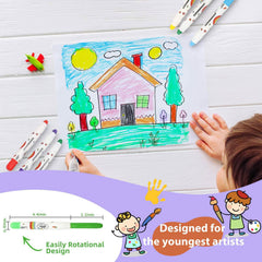 Lebze jumbo crayon tips close-up for easy grip by little hands.