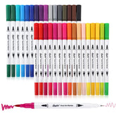 Leceha dual-tip markers with brush tip for large-area coloring and smooth shading.
