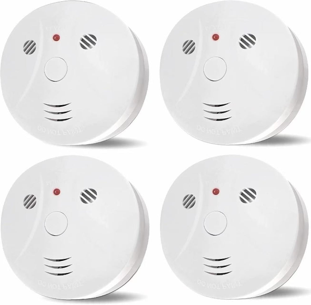 Lecoolife 4-pack smoke and CO detectors, battery-powered for reliable home safety.