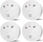 Lecoolife 4-pack smoke and CO detectors, battery-powered for reliable home safety.