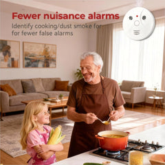 Lecoolife easy-installation smoke alarm with included screws and bracket for quick setup.