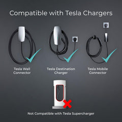 Lectron Tesla to J1772 adapter in use at a public station expanding options.