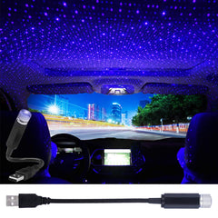 LEDCARE USB Star Projector on car roof creates romantic lighting ambiance