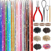 LEDIZE hair tinsel kit packaging shows 18 colors for versatile daily styling