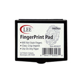 Lee® Fingerprint Ink Pad: compact design for easy storage and quick, clean impressions.