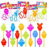 Leetous Easter sticky hands 100-pack with bunny designs for egg hunts