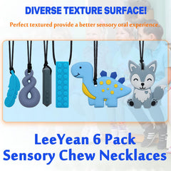 LeeYean sensory feather chew necklace provides textured surface for oral motor comfort.