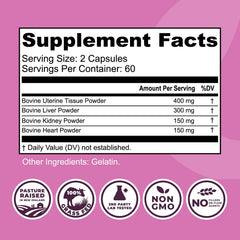 Left Coast Performance Beef Organ Supplement packaging closeup shows third-party lab testing for quality.
