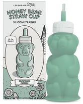 Legendairy Milk Honey Bear straw cup 8oz green supports easy bottle-to-cup transition for babies