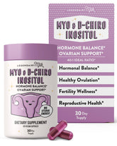 Legendairy Milk bottle front shows the inositol formula for daily hormone balance.