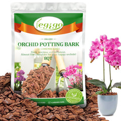 Legigo 8-quarts organic orchid bark bag showing natural pine bark for improved aeration