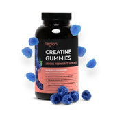 LEGION Creatine Monohydrate Gummies bottle on table for convenient daily intake