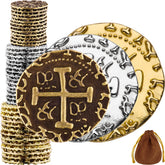 Leib Games gold pirate coins 30mm for authentic treasure props and gameplay