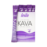 Leilo Calming Kava Drink Mix Berry front packaging for convenient relaxation