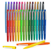 Lelix 30 colors felt tip pens color swatch showing vibrant shades for creative projects.