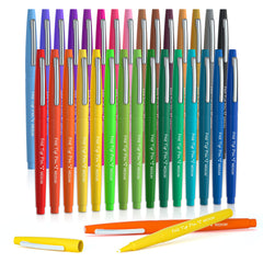 Lelix 30 colors felt tip pens color swatch showing vibrant shades for creative projects.