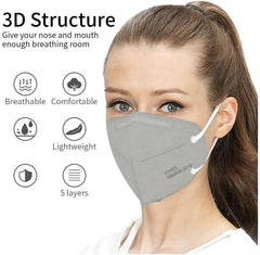 Model wearing LEMENT KN95 mask with soft elastic ear loops