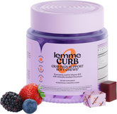 Lemme Curb Cravings soft chews bottle showing a tasty, convenient appetite management option.