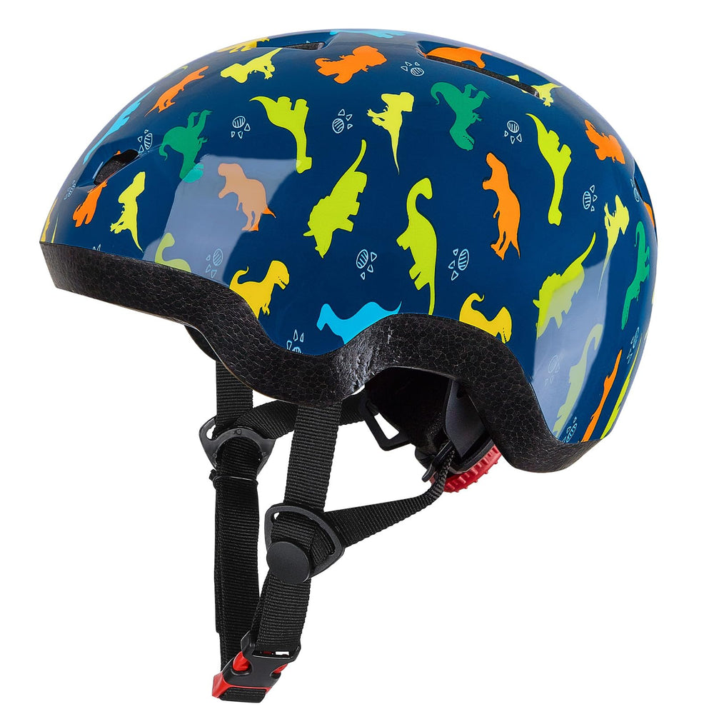 Lemmeko toddler helmet with rainbow design for outdoor play and protection.