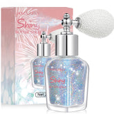 LemonSac Glint-Rainbow hair sparkle spray adds festival-grade shine.