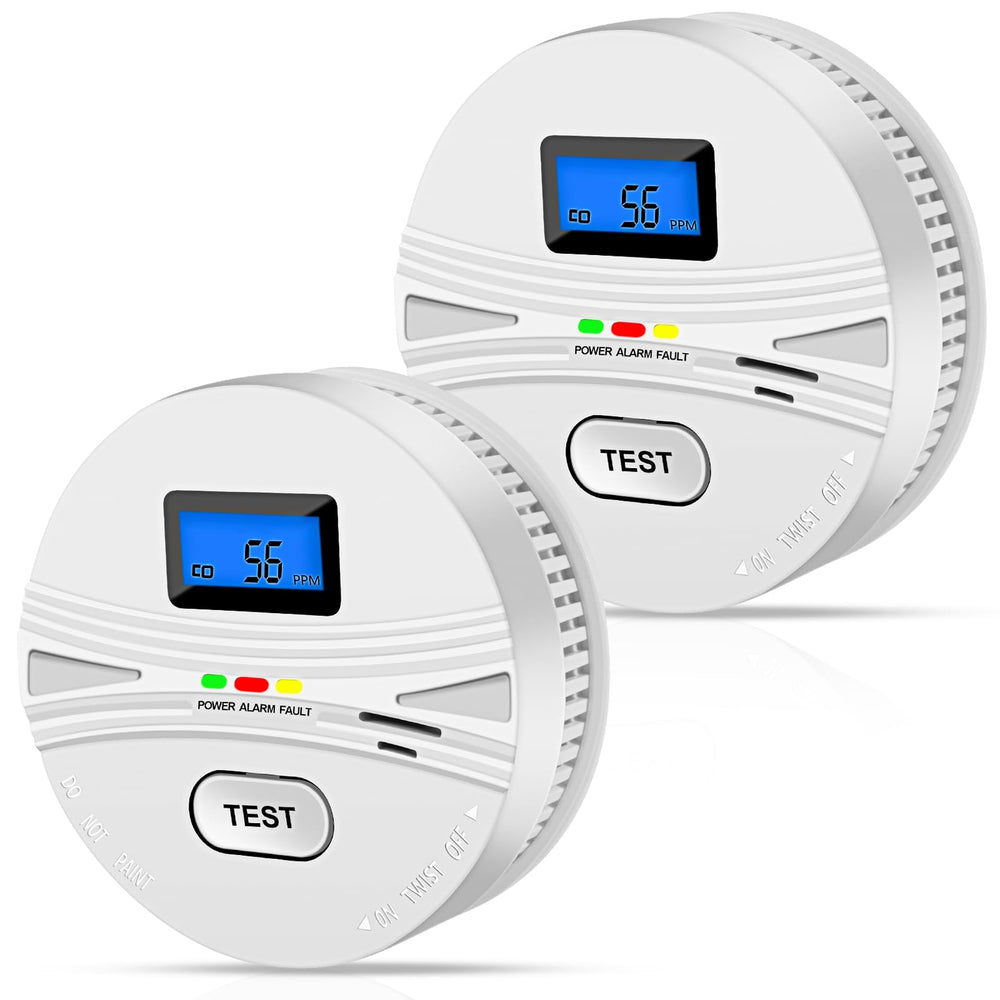LEMONTAIL 2-pack smoke detector front view with dual sensors for early warning